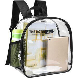 Clear Black Trim Women's Backpack